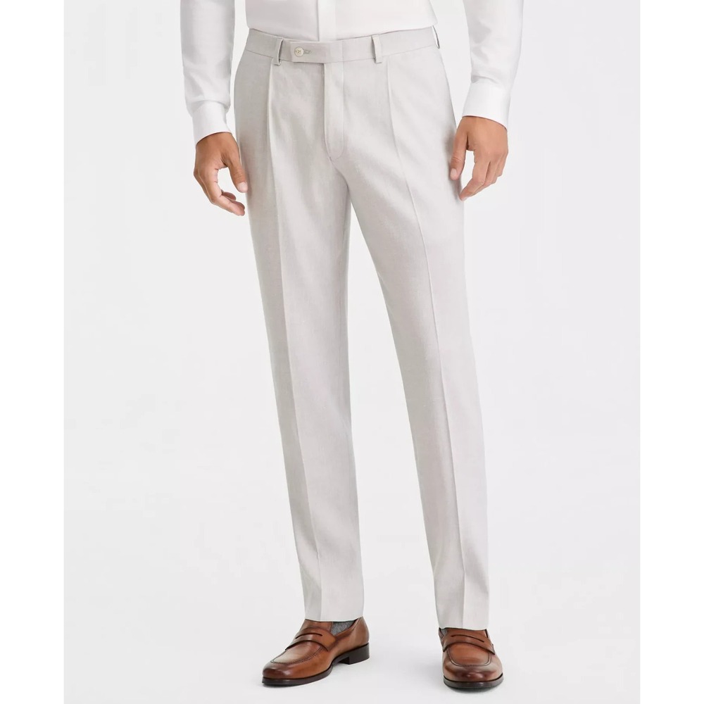 Michael Kors Men's Linen Blend Classic-Fit Pant 33x32 Heather Grey Linen